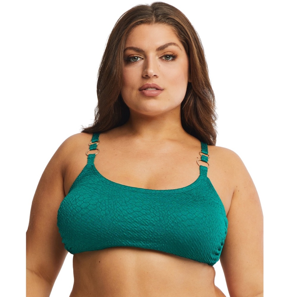 Time and Tru Ring Strap Bralette Bikini Top size 1x
